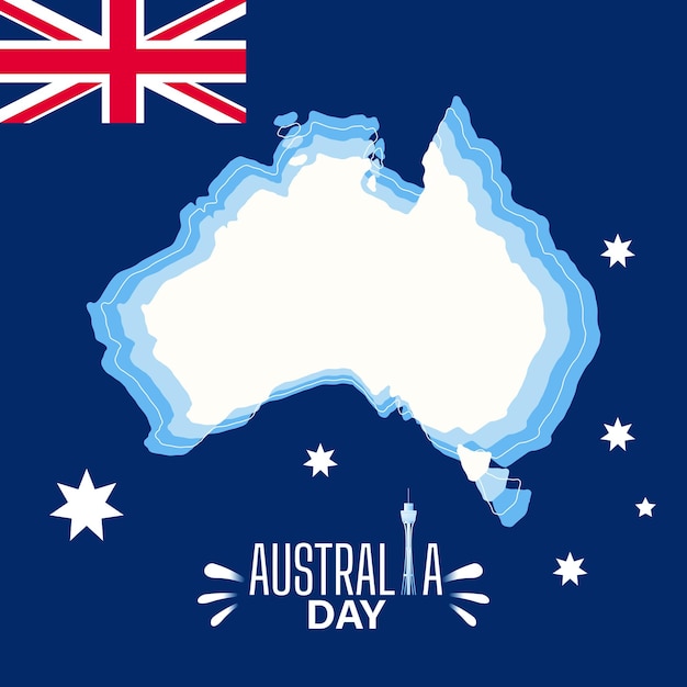 Vector happy australia day vector flat illustration design