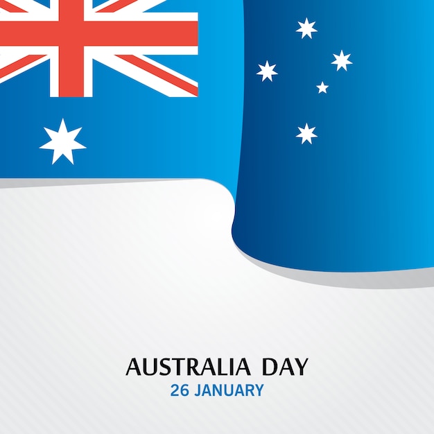 Happy australia day vector with flag effect