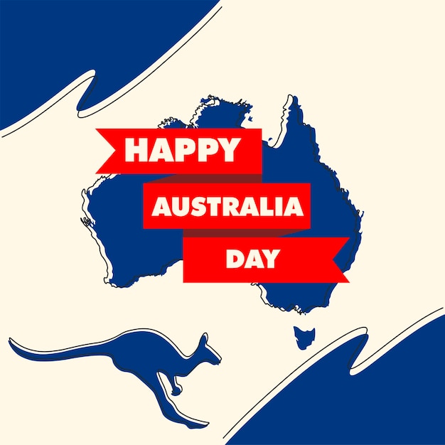 Happy australia independence day design poster, banner or social media post