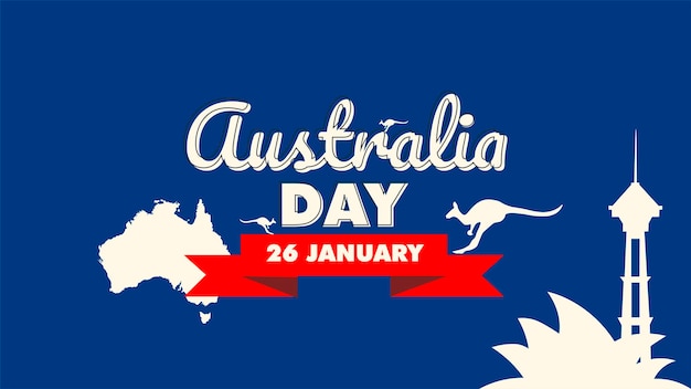 幸せなオーストラリア独立記念日のデザイン ポスター、バナーまたはソーシャル メディアの投稿