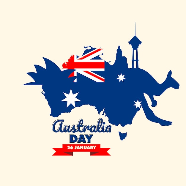 Vector happy australia independence day design poster, banner or social media post