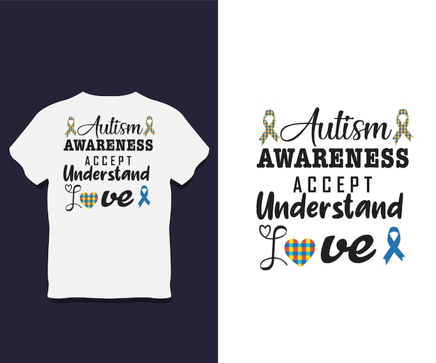 Happy autism awareness day t shirt design con vector