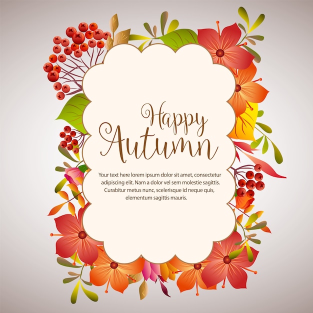 Happy autumn cloud foliage with fall season plant