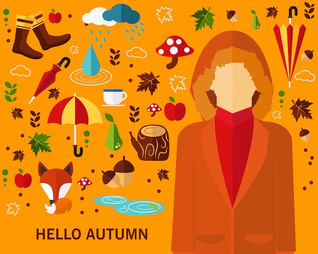 Happy autumn concept background.