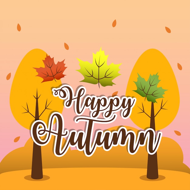 Happy autumn illustration