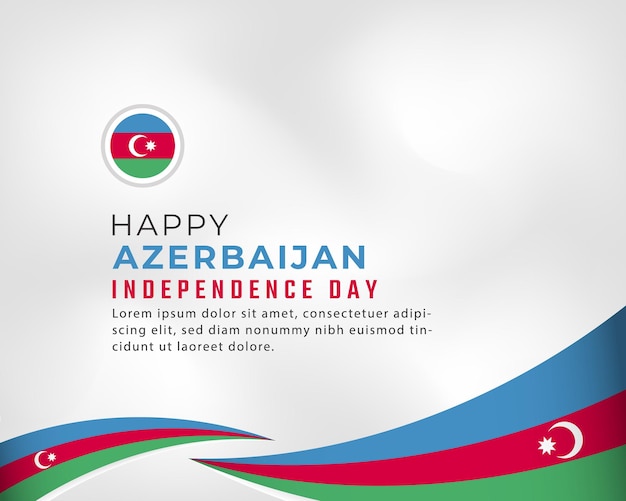 포스터 배너에 대 한 행복 한 아제르바이잔 독립 기념일 축 하 벡터 디자인 일러스트 템플릿