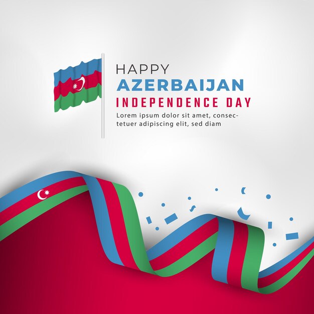 Happy Azerbaijan Independence Day Celebration Vector Design Illustration Template for Poster Banner