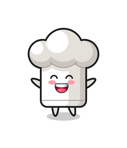 행복한 아기 요리사 모자 만화 캐릭터, 티셔츠, 스티커, 로고 요소를 위한 귀여운 스타일 디자인