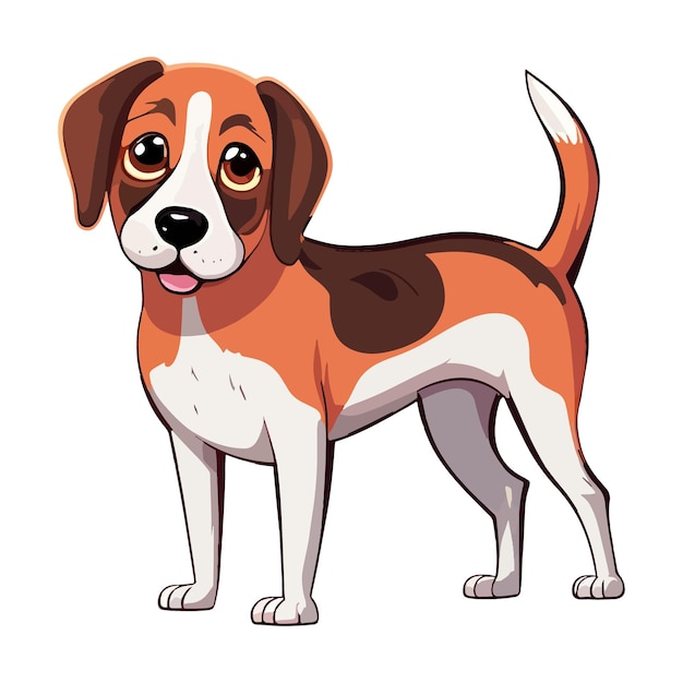Happy Baby Dog vector illustratie stickers wit een hond staat voor een witte achtergrond