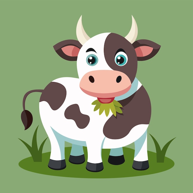 Happy baby funny cow smiling hand drawn mascot cartoon character sticker icon concept isolated