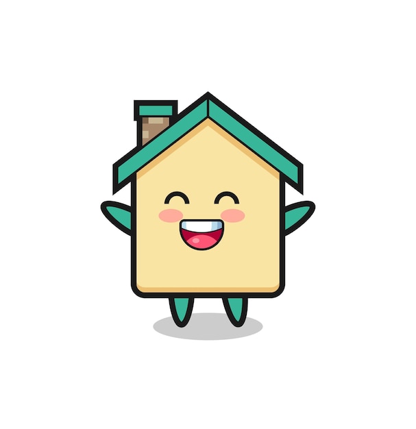 Happy baby house cartoon character , cute design