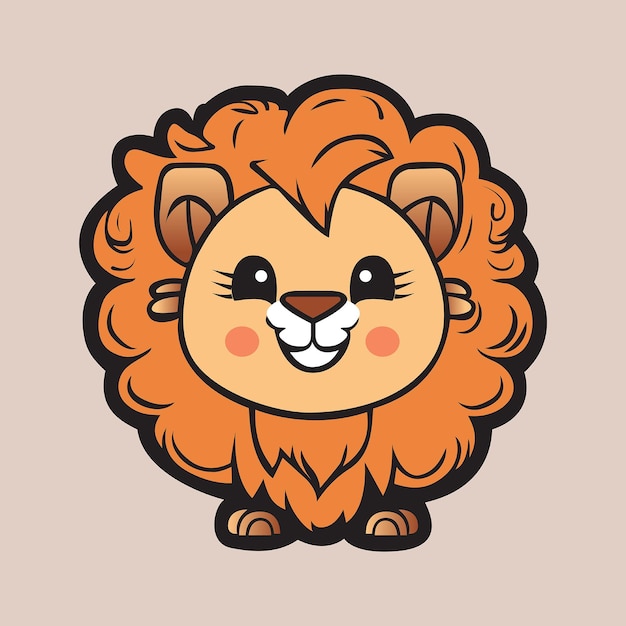 Happy Baby Lion Vector Illustration