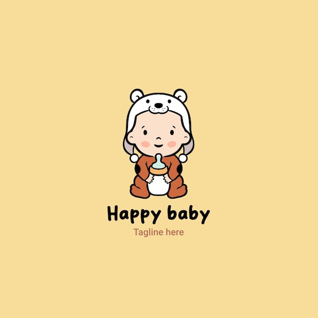 Vector happy baby logo baby shop logo