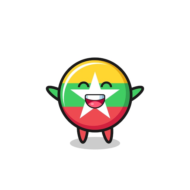 Happy baby myanmar flag cartoon character