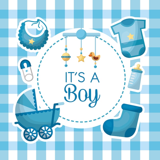 Vettore felice baby shower