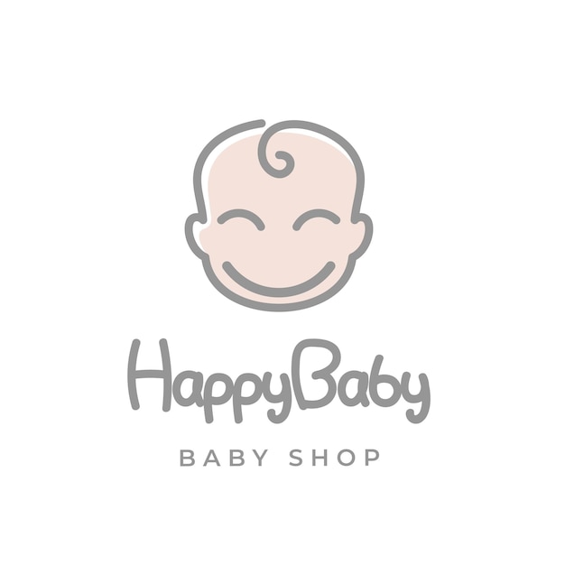 Vector happy baby toddler babies logo design