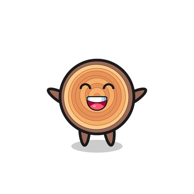 Happy baby wood grain cartoon character