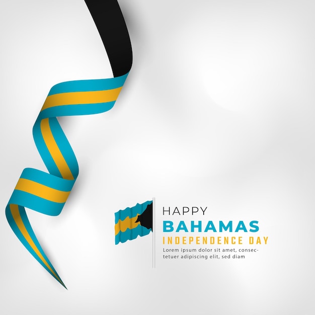 Happy Bahamas Independence Day 10 juli viering voor Poster Banner reclame wenskaart