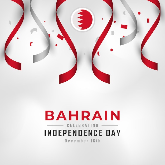 Happy Bahrain Independence Day December 16th Celebration Vector Design Illustration Template
