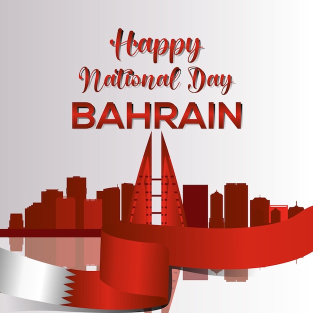 Vector happy bahrain independence day greetingxa