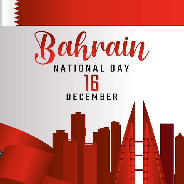 Vector happy bahrain independence day greetingxa