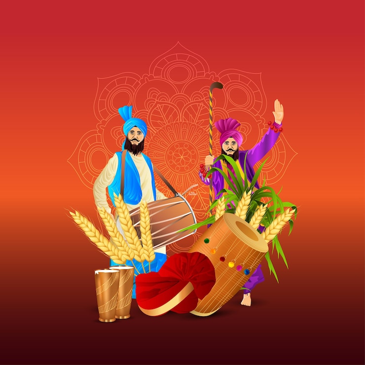 वेक्टर happy baisakhi festival wishes background