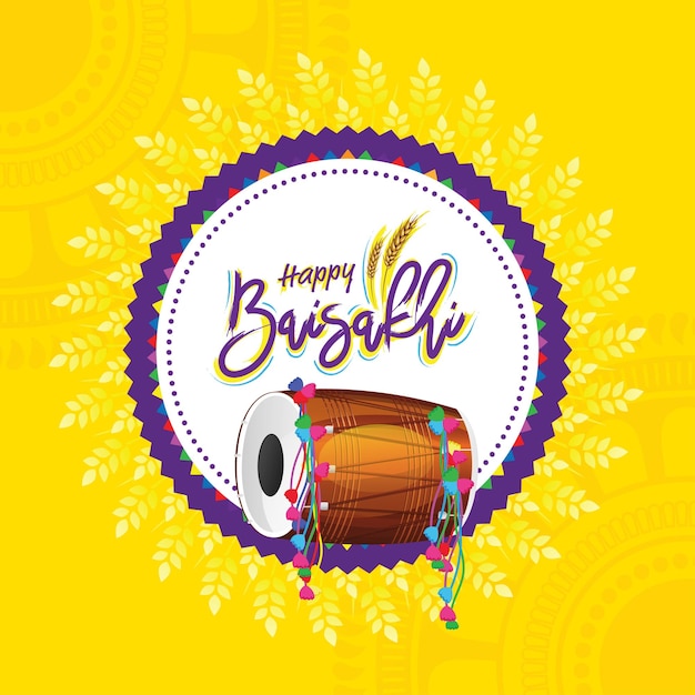 Happy baisakhi vaisakhi festival vector background