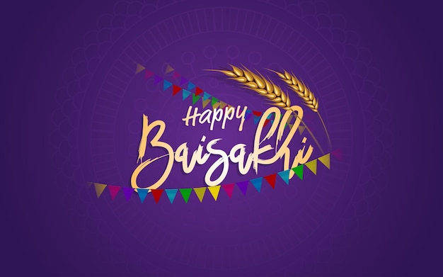 Happy baisakhi vaisakhi festival vector background