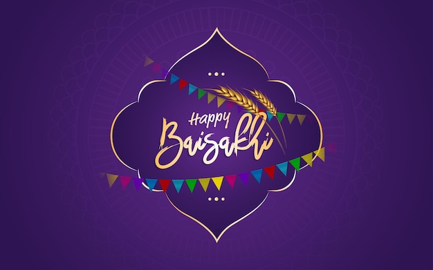 Happy baisakhi vaisakhi festival vector background