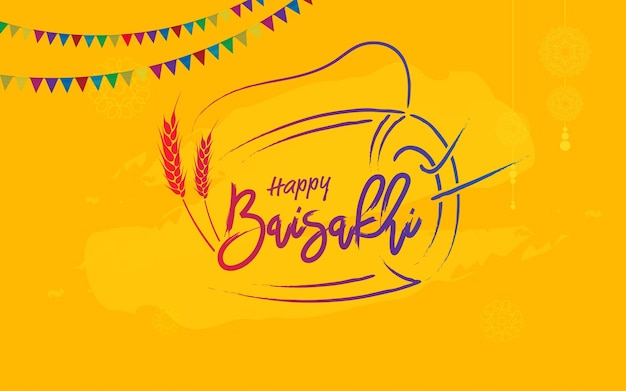 해피 baisakhi vaisakhi 축제 벡터 배경