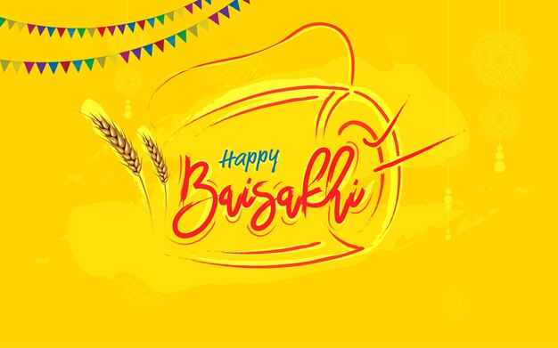 Happy baisakhi vaisakhi festival vector background