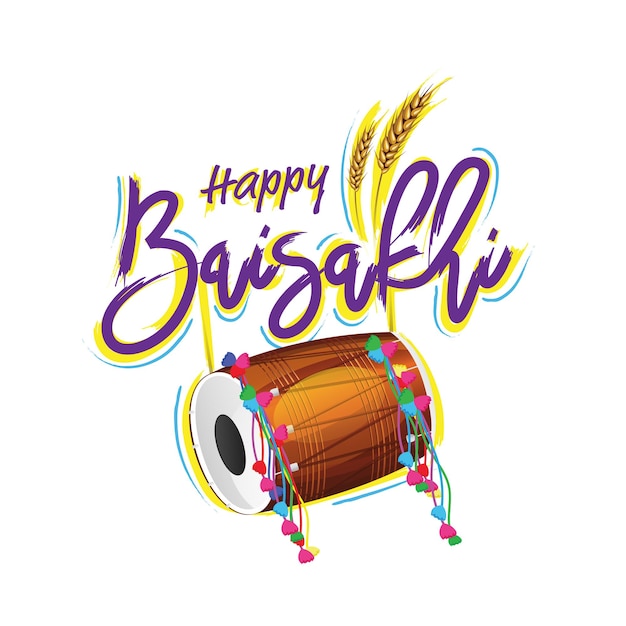 Happy baisakhi vaisakhi festival vector background