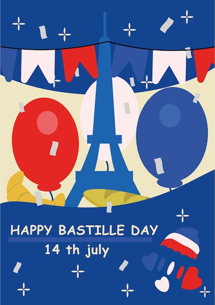 Vector happy bastille day 14