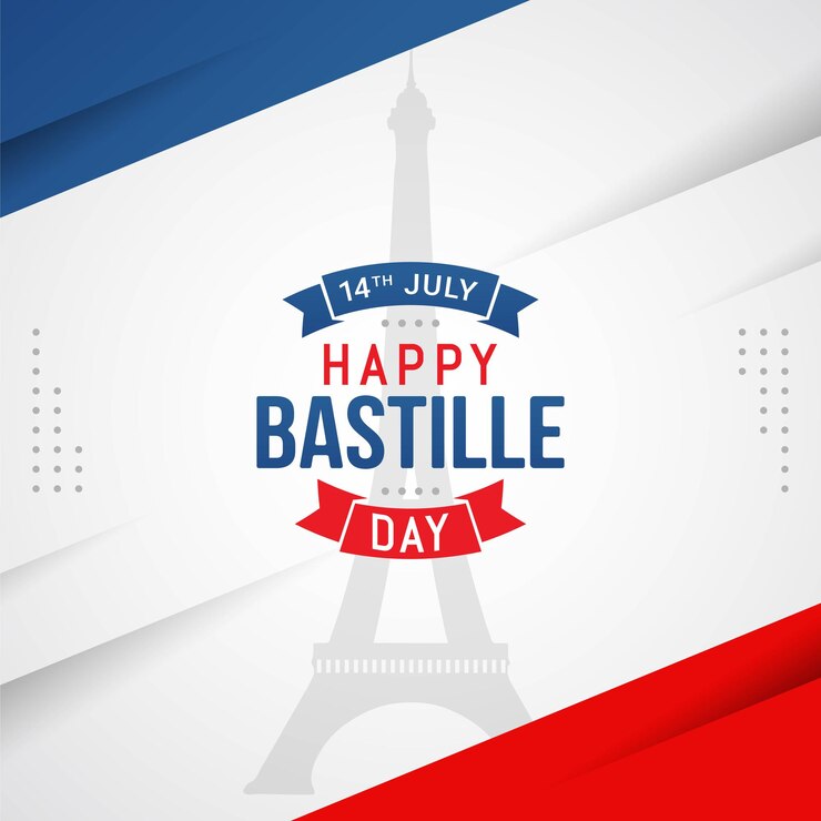 Vector happy bastille day banner celebration in france vector illustration