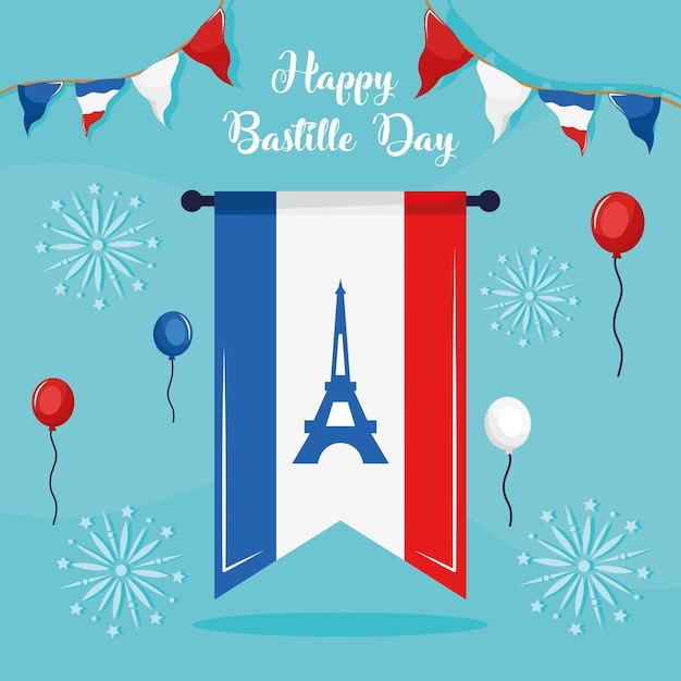幸せなフランス革命記念日のバナー