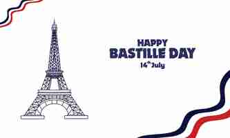 Vector happy bastille day celebration poster