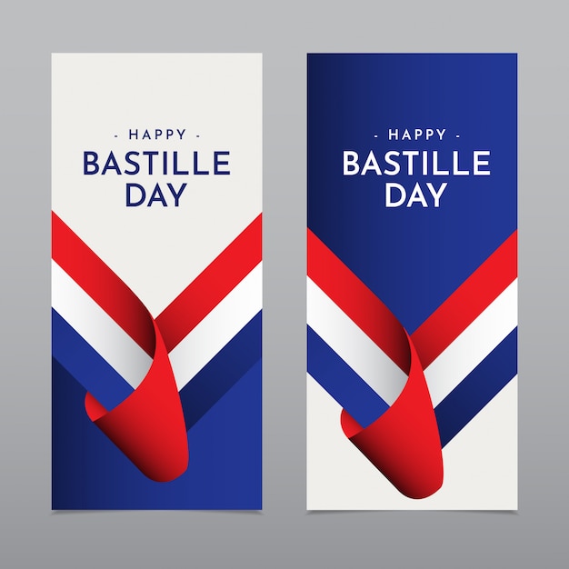 Happy Bastille Day Celebration Template Design Illustration