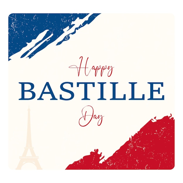 Vettore happy bastille day illustrationcardbanner o poster per la festa nazionale francese