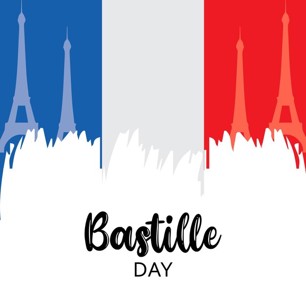 Happy bastille day national french day vector illustration