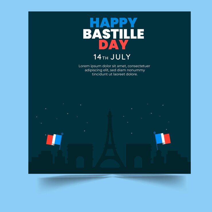 Vector happy bastille day vector illustration social media template