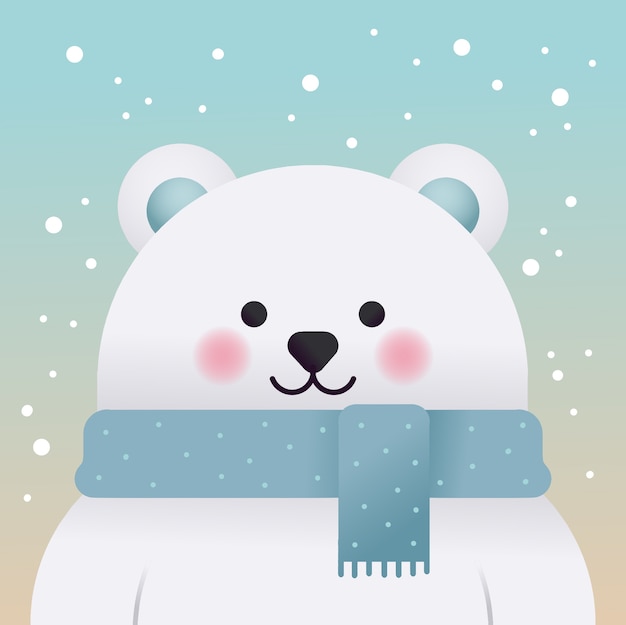 Happy Bear in the Snow