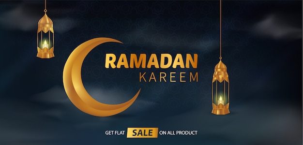 Happy beautiful ramadan kareem background illustration