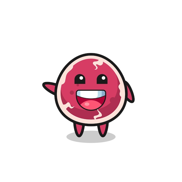 Vector happy beef cute mascot character