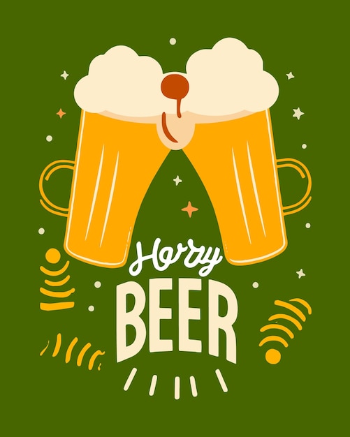 Vettore happy beer day national beer day illustrazione vettoriale flyer banner social media post 27 ottobre