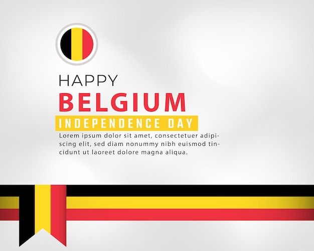 행복 한 벨기에 독립 기념일 7 월 21 일 포스터에 대 한 축 하 벡터 디자인 일러스트 템플릿