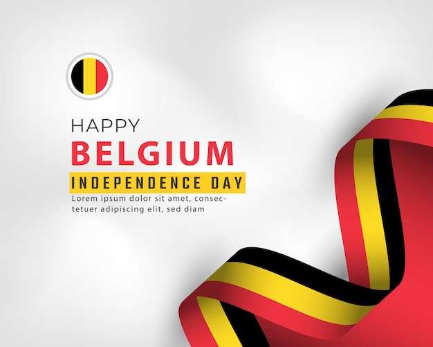 Happy Belgium Independence Day July 21th Celebration Vector Design Illustration Template for Poster