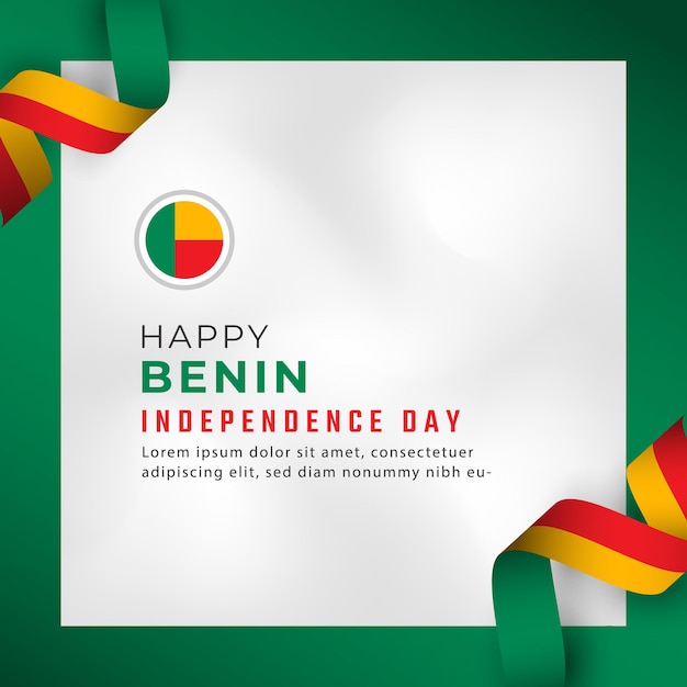 Happy Benin Independence Day 1 augustus viering voor Poster Banner reclame wenskaart