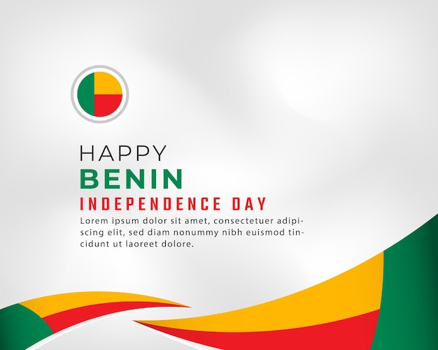 Happy Benin Independence Day August 1st Celebration for Poster Banner Advertising Greeting Card