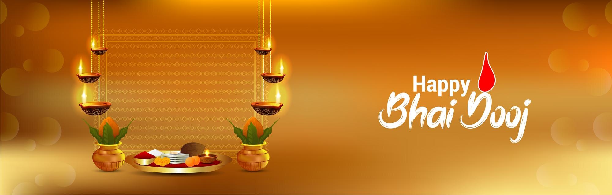 Premium Vector | Happy bhai dooj celebration background with ...