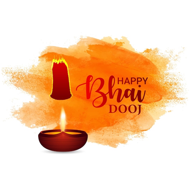 Vector happy bhai dooj celebration background with creative puja plates